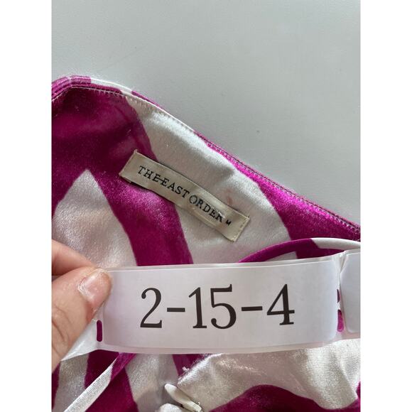 The East Order Dress Womens Medium‎ Rhea White Pink Zebra Print Satin Mini - Picture 7 of 15